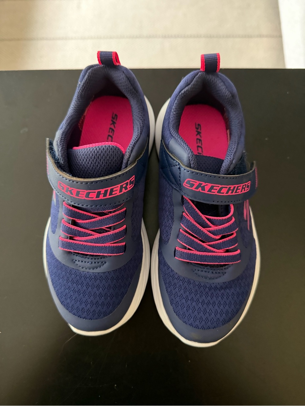 Skechers Kids Navy and Hot Pink Athletic Sneakers